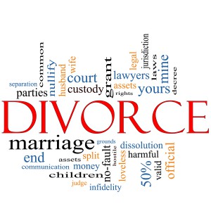 Divorce Word Cloud Concept with great terms such as , loveless, marriage, end, laws, infidelity, split, children, and more.